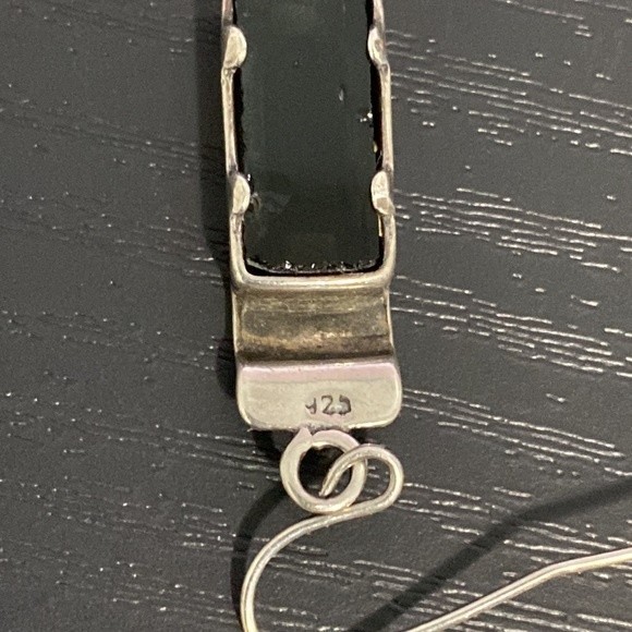 Sterling Silver Onyx Dangle Earrings - Picture 4 of 5